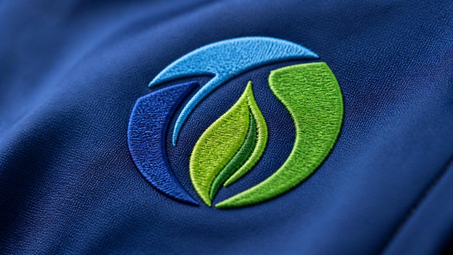 high-quality embroidered company logo on colored fabric, custom embroidery for businesses